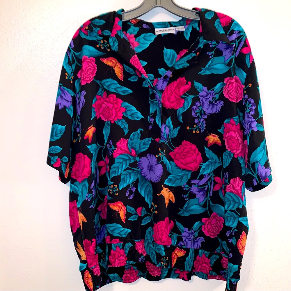 Alfred Dunner 40/20W Floral Print Blouse